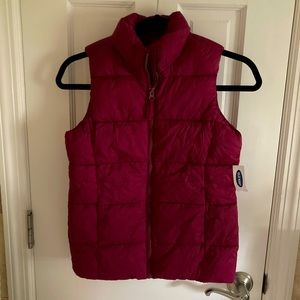 Old Navy cranberry puffer vest